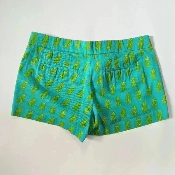 Green J.Crew Factory Pineapple Low Rise Shorts Size 4 - Picture 3 of 3